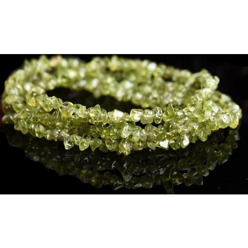 3-5x6-8mm Green Peridot Beads Natural Freeform Chips Stone Beads For Jewelry Making Beads Bracelet 32'' DIY Beads Trinket