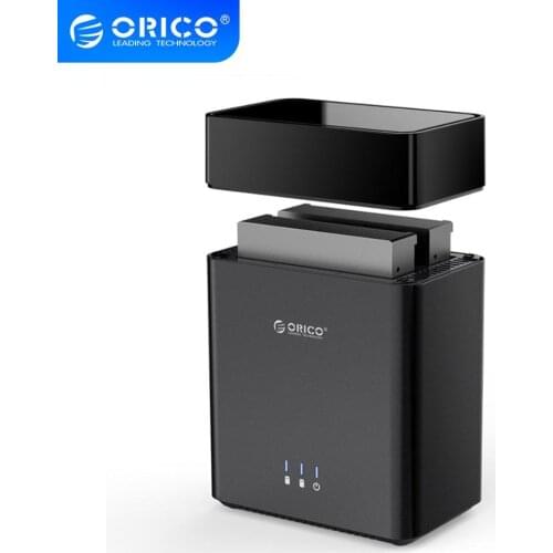 ORICO DS Series 2 Bay 3.5'' USB3.0 Hard Drive Enclosure Magnetic-type USB3.0 to SATA3.0 HDD Case Support UASP 12V4A Power 20TB