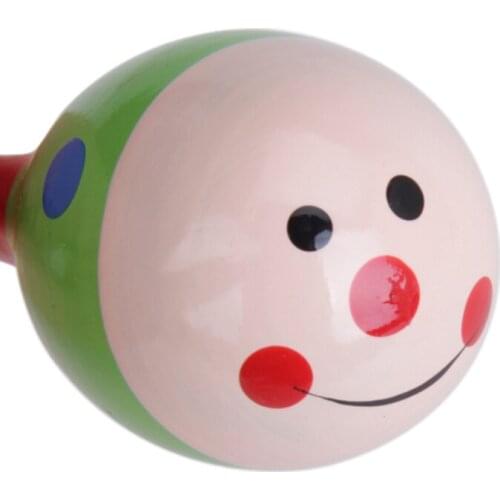 Wooden Maracas Oval Percussion Musical Instrument Educational Toy for