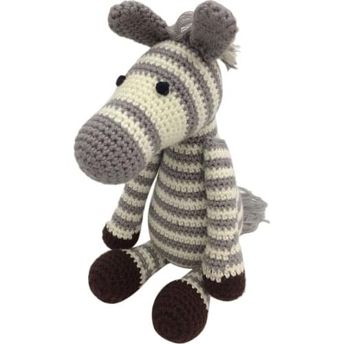 DIY Zebra Doll Crochet Kit for Beginners Adults Hand Knitting Animals Stuffed Toy Sewing Craft