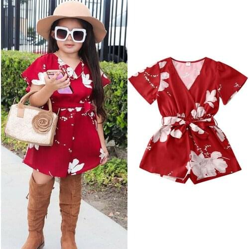 Dropshipping Toddler Baby Girl Floral Romper Bodysuit Jumpsuit Pants Clothes Outfits 0-6T