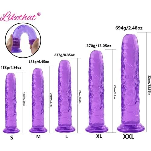 Erotic Soft Jelly Dildo Anal Butt Plug Realistic Penis Strong Suction Cup Dick Toy for Adult G-spot Orgasm Sex Toys for Woman