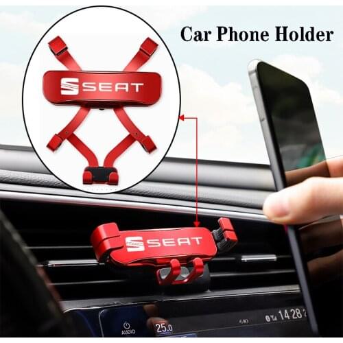 Zinc Alloy Gravity Car Mount Mobile Phone Holder For Seat Leon Ibiza Ateca Sportcoupe Alhambra Exeo Altea Arona Toledo Tarraco