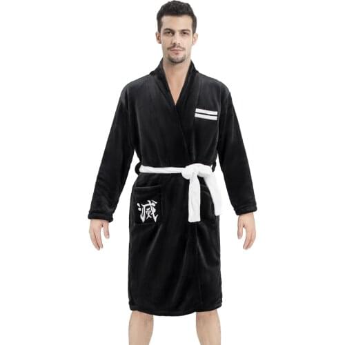 Anime Demon Slayer Cosplay Bathrobe Winter Warm Kisatsutai Flannel Nightgown Bath Robe Anime Costume Kimono Cosplay Bathrobe