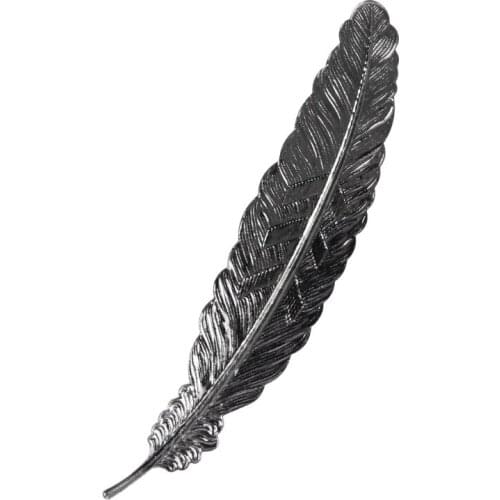 Creative Retro Feather Shaped Metal Bookmark Page Marker For Books Office School