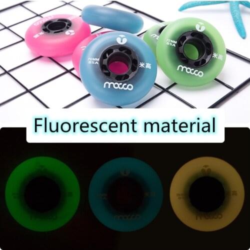 Cool Fluorescent 64mm 68mm 70mm 72mm 76mm 80mm Kids Adults Inline Skating Wheel with 82A 85A PU Lumious Roller Tires for SEBA HV