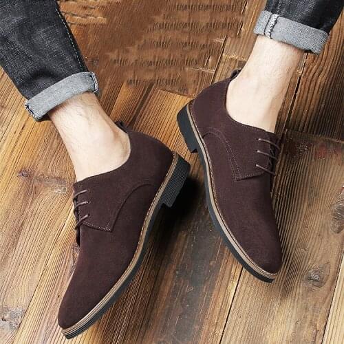LIHUAMAO British style derby shoes for men round toe lace up oxford work dress shoes footwear walking sneaker causal brown