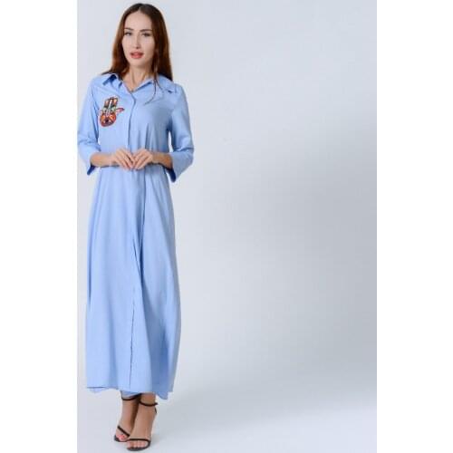 Muslim Dubai Abaya Embroidery Abaya Cotton Shirt Arabic Dresses Hijab African Vestidos Vetement Femme Robe Longue 2021 Plus Size