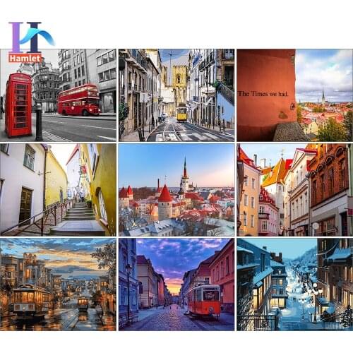 Paint By Number Kits City House Scene Oil Painting By Number HandPainted 80x100cm Frameless Modern Home Wall Decoration Gift