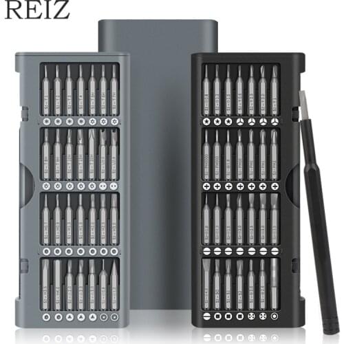 REIZ Precision Screwdriver 57 Pcs Set Magnetic Screw Bits Torx Phillips Slotted Rotation Handle Multitool Household Repair Tool