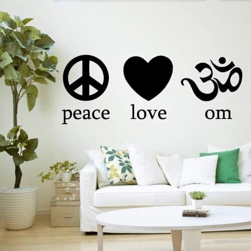 YOYOYU Wall Decal Om Peace Love Yoga Symbol Spirit Mind Body Wall Sticker Creative Design Meditation Mural Vinyl Interior ZW344