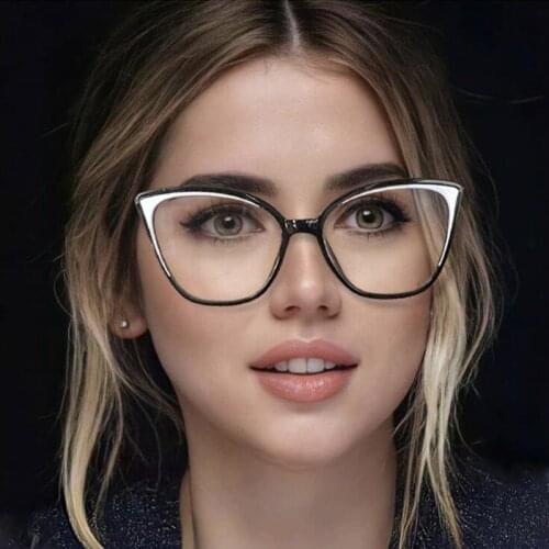 2021 New Fashion Double Color Frame Anti-blue Glasses Women Vintage Square Optical Eyeglasses Female Spectacles Oculos Feminino