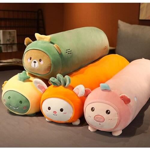 New Kawaii Plush Long Dinosaur Pig Toys Stuffed Soft Animal Bear Rabbit Pillow Sleeping Toy for Children Girls Birthday Gifts