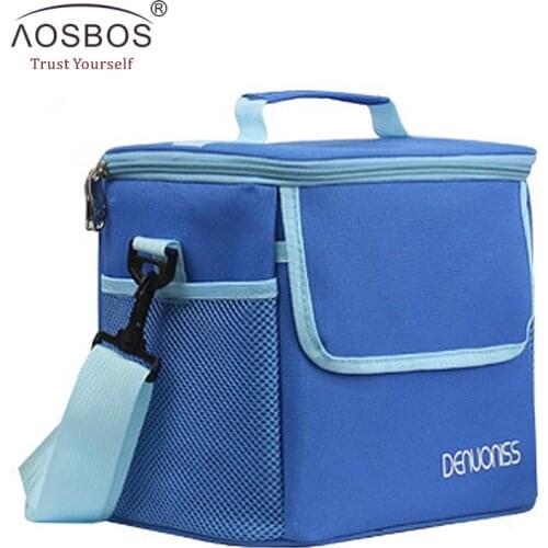 Aosbos Men Oxford AluminumThermal Lunch Bags for Women Adults Men Food Lunch Picnic Cooler Bag Beam Insulated Storage Container