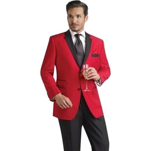 Customize Red Mens Toast Suits Evening Dress Handsome Groom Tuxedos Blazer Coat Trousers Set (Jacket+Pants+Girdle+Tie) NO:227
