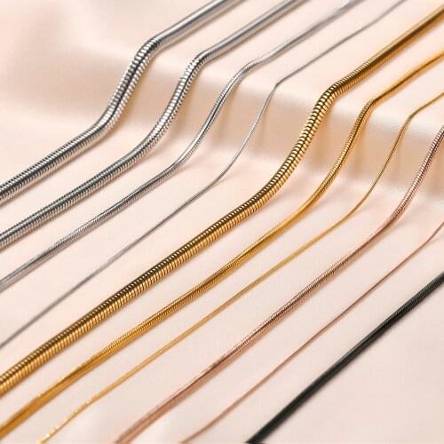 Basic Round Snake Chain Necklaces for Women,Chic Stainles Steel Snake Link Choker,Gold Color Metal Minimalist Boho Neck Collar