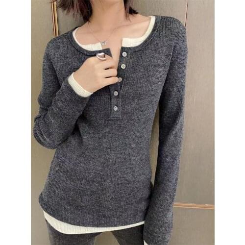 Luxury Designer Wool Sweater Women Branded Long Sleeve 2021 New RUNWAY Knitted Ladies Color Patchwork Sweaters Jumper Pullover