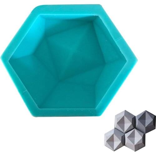 Hexagon Handicraft Silicone Mold Geometric Concrete Molds TV Background Decor Wall Brick Silicone Moulds For Wall Stone Tile