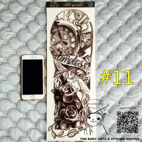 SHNAPIGN "The Lost of Time" Full Sleeve Arm Temporary Body Art Flash Tattoo Stickers 48*17cm Waterproof Sex Products Henna Adult