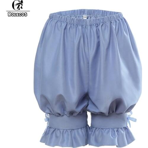 ROLECOS Women Lolita Pants Elastic Shorts Pumpkin Cotton Shorts Summer Girl Pumpkin Bubble Bloomer Safety Under Pants