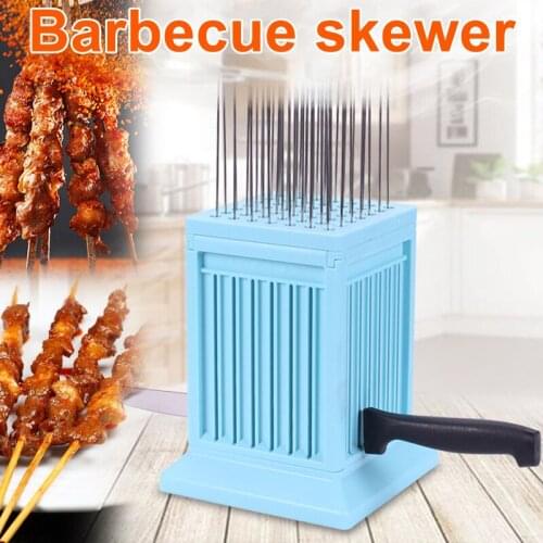 49 Holes Meat Skewer Kebab Maker Box Machine Beef Meat Maker Grill Barbecue Kitchen Accessories BBQ Tools for Camping