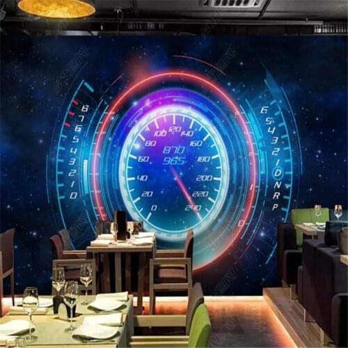 Modern Wallpapers Industrial Decor Minimalist Abstract Blue Technology Bar KTV Mural Background Wall Paper Papel De Parede