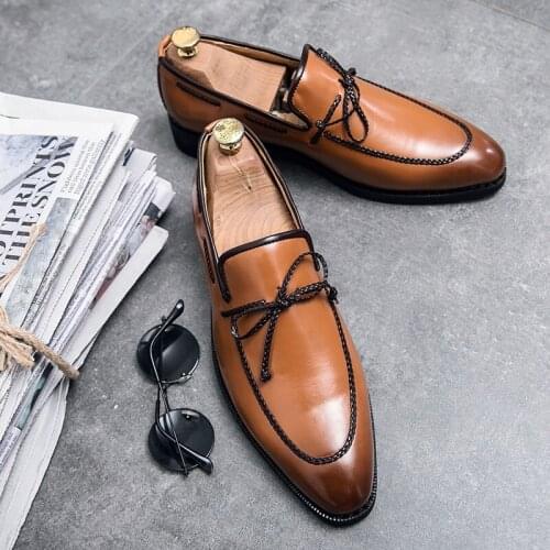 Hippie Shoes Men Dress Shoes Casual Fashion For Italian Loafers Leather Mens Moccasins Male Mens Formal Genuine