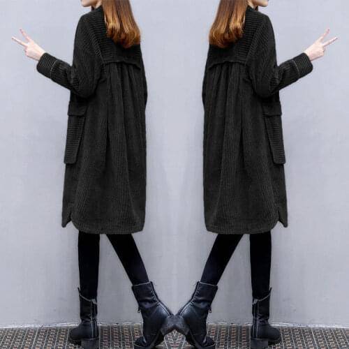 Women Windbreaker Spring 2021 New pure color Jacket O Neck Mid-Length Loose Casual Corduroy lining Jacket Female Trench Coat W60