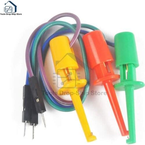 DuPont male head 3 color Test Hook Clip Test Probe For Electronic Testing IC Grabber Large Round Crocodile for transistor tester
