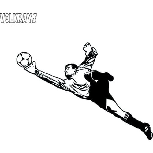 Volkrays Funny Car Sticker Goalkeeper Soccer Football Sport Animal Accessories Reflective Waterproof Vinyl Decal,10cm*15cm