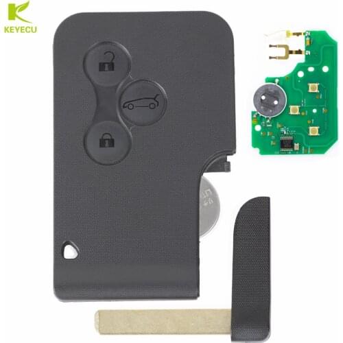 KEYECU Replacement Smart Remote Key Card 3 Button 433MHz PCF7947(ID46) for Renault Megane 2, Scenic 2003-2008 P/N: 7701209132