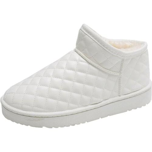 Anti-ski Boots Women 2021 Winter One-step Cotton Shoes Flat Thickened Student Waterproof Short-tube Fashion Female Boots