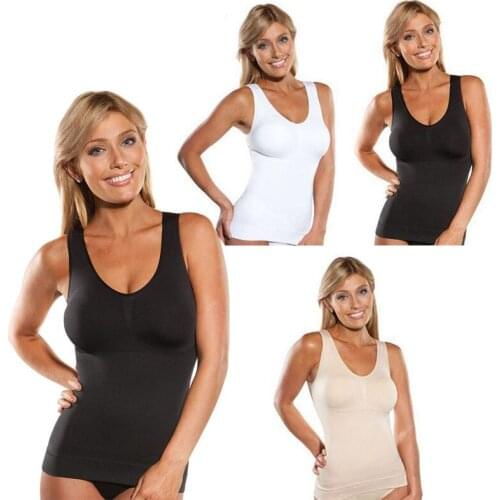 Women body shaper plus size bra cami tank top slimming vest corset shapewear slim up lift