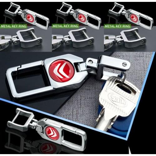 1pcs Car Logo Keyring Auto Keychain Key Trinket Keys Hook for Citroens C1 C3 C4 C5 C6 C-ELYSEE Picasso Cross Cactus C4L DS3 DS5