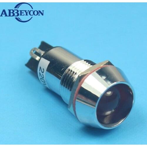 16mm top selling 6V-220V DC/AC 24V panel indicator light pilot lamp metal shell 2pins 12V red white led signal lamp electric