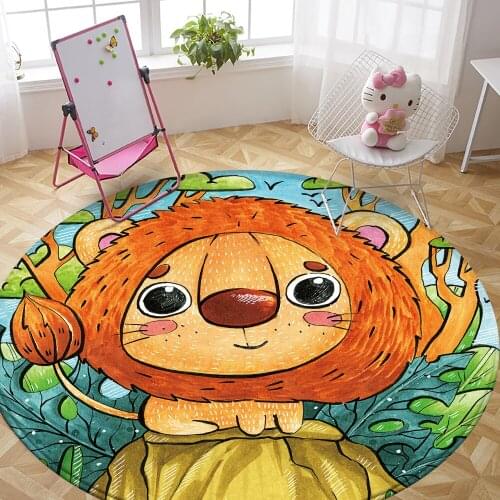 2021 Baby Play Mat Pad Cotton Soft Flannel Crawling Blanket Animal Cute Round Carpet Floor Rug Kids Children Room Nordic Decor