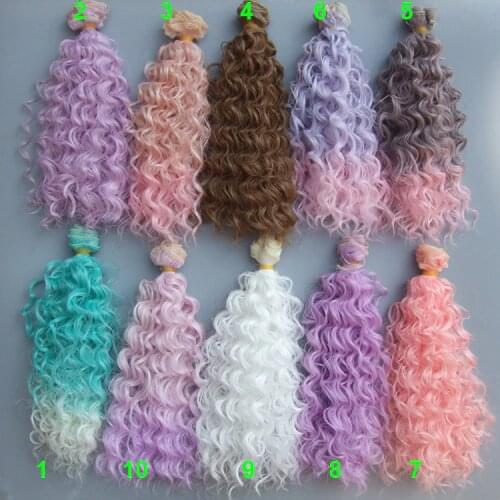 25cm small curly thick doll hair 1/3 1/4 1/6 BJD extension SD OD BJD doll wigs diy