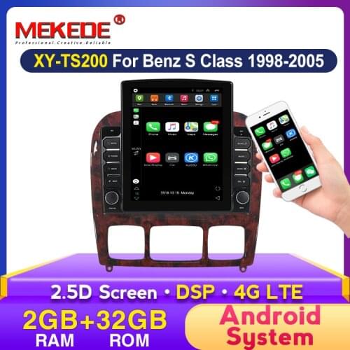 2G Tesla Screen Android For Mercedes Benz S Class W220 S280 S320 S350 S400 S430 S500 S600 1998 - 2005 Car Radio Multimedia DVD