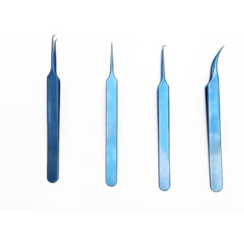 4pcs/set different Jeweler Style Forceps ophthamic surgical instruments