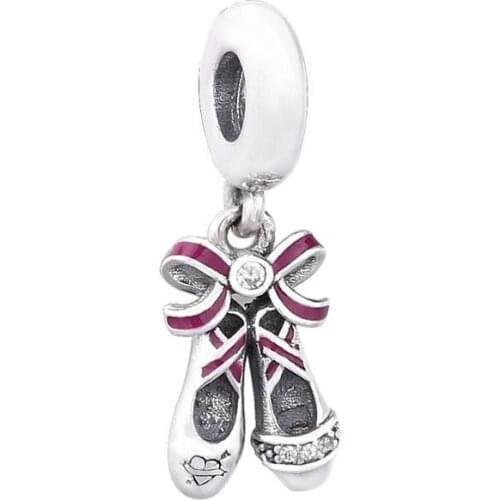 Ajax 925 Sterling Silver Cute Shoes Womens Pendant Charms For Necklaces Neck Chain Bracelets Girlfriend Gifts