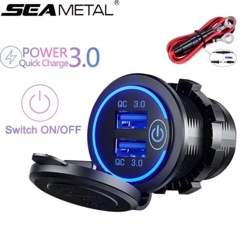 Dual USB Car Charger 12V Auto Cigarette Lighter Quick Charge QC3 2.4A for Phone DVR Ipad Waterproof Auto Charging Accessories