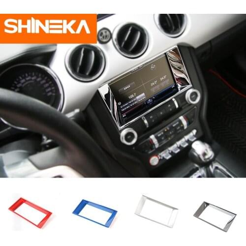 SHINEKA Car Styling GPS Panel Cover Navigation Screen Frame Media Screen Cover for Ford Mustang 2015-2017