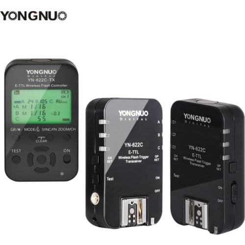 2pcs Wireless Flash Trigger Receivers Yongnuo YN622C II + YN622C-TX E-TLL Transceiver for all Canon Yongnuo YN685 YN600EX-RT II