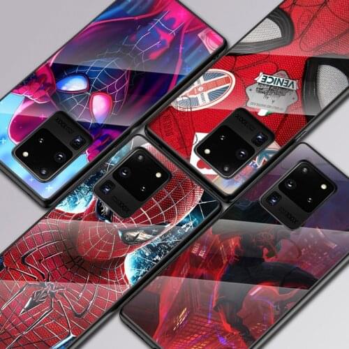 Marvel Spider-Man For Samsung Galaxy S20 FE S10e S10 S9 S8 Ultra Plus Lite Plus 5G Tempered Glass Cover Phone Case