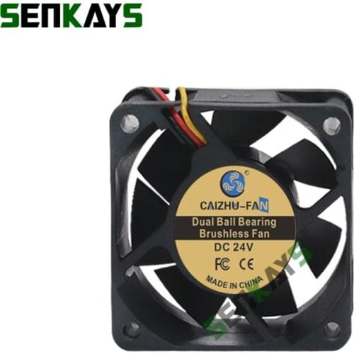 Dual Ball Bearing 60x60x25mm 6025 DC 24V Computer Cooler Fan 60x25mm Brushless Machine Equipment Motor Cooling Fan 3P