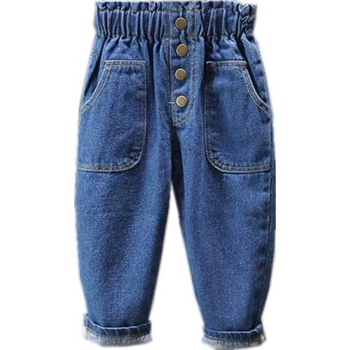 Girls Jeans Autumn Spring Kids Clothes Trousers Children Denim Pants for Baby Girl Jeans button toddlers Fashion New
