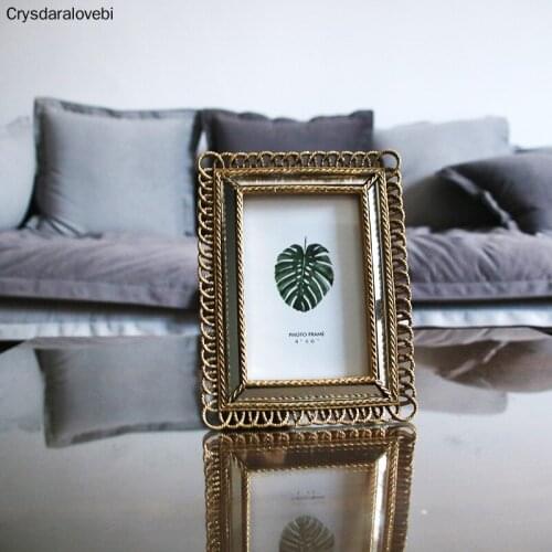 European Style Modern Photo Frame Creative Retro Bedroom Desktop Photo Frame Decoration Ornament Gold Picture Frame 6 Inch
