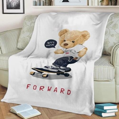 Bear Flannel Throw Blanket 3D Printed Keep Warm Sofa Child Blanket Home Decor Textiles Dream Family Gift