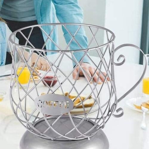 Hot Coffee Storage Basket Iron Storage Basket Coffee Pod Holder Coffee Capsule Holder Household Kitchen Storage Basket
