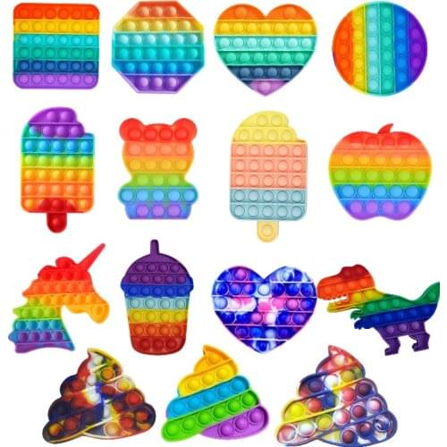 Pops Fidget Toys поп ит Reliver Stress Rainbow Push Is Bubble Antistress Toys Adult Children Simple Dimple Toy To Relieve Autism